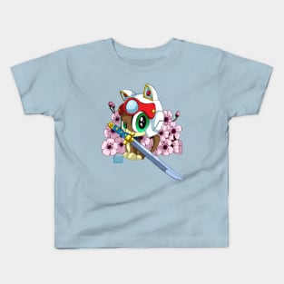 Samurai Pizza Kitten- Speedy Kids T-Shirt